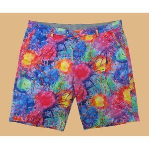 Hreski Mens Colorful Abstract Print Shorts 40